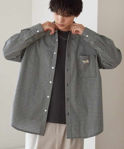 Fox 長袖シャツとパンツ セット グレー PENNEYS/ペニーズ 別注 <抗菌/防臭/イージーケア> THE FOX ロゴ ワン