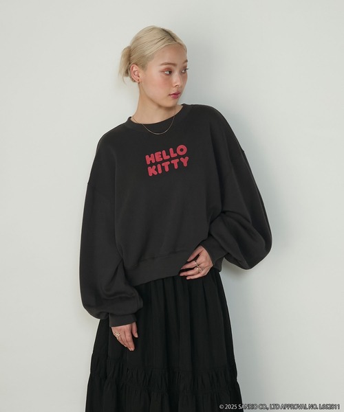 sanrio（サンリオ）の「【HELLO KITTY × forksy.】アソート フロントロゴプリント オーバーサイズ スウェット（スウェット・レディース・アイボリー/オフホワイト/ブラック系/スミクロ・FREE）」の20枚目の写真