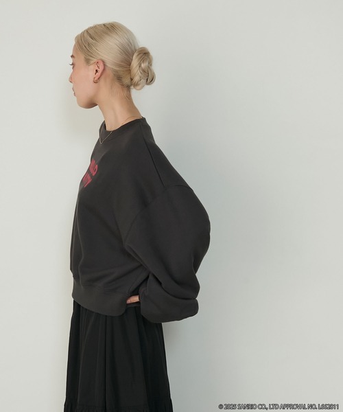 sanrio（サンリオ）の「【HELLO KITTY × forksy.】アソート フロントロゴプリント オーバーサイズ スウェット（スウェット・レディース・アイボリー/オフホワイト/ブラック系/スミクロ・FREE）」の18枚目の写真