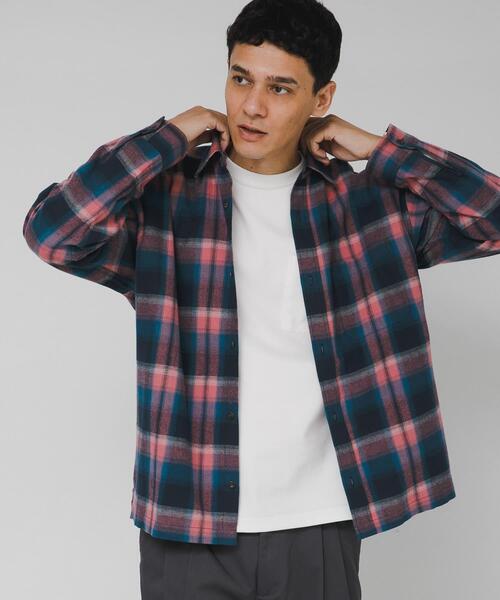 リラックスフィットチェックレギュラーシャツ（シャツ/ブラウス
