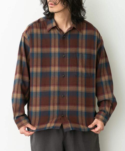 URBAN RESEARCH Sonny Label（アーバンリサーチサニーレーベル）の「リラックスフィットチェックレギュラーシャツ（シャツ/ブラウス・メンズ・ブルー系その他/グレー系その他/ブラウン系その他・MEDIUM/LARGE）」の15枚目の写真