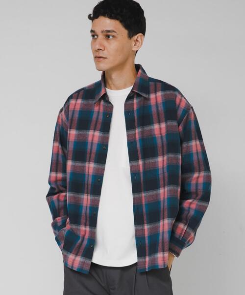 リラックスフィットチェックレギュラーシャツ（シャツ/ブラウス