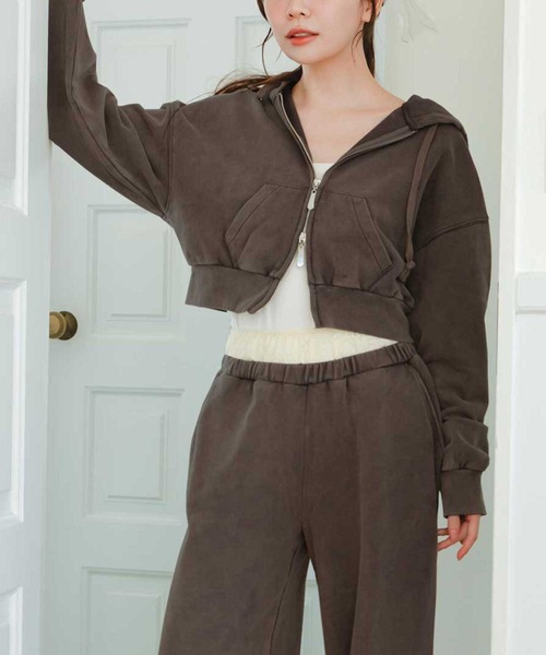 セール】ヴィンテージ ショートダブルジップパーカー【セットアップ