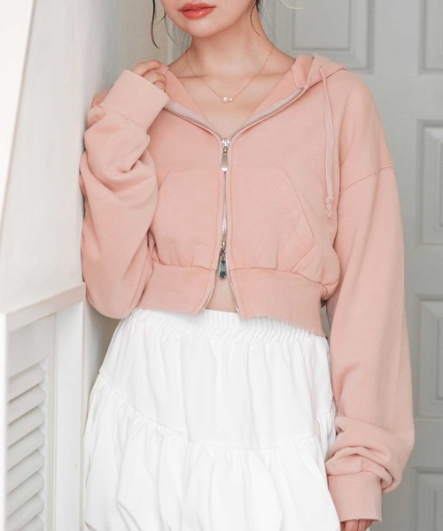 セール】ヴィンテージ ショートダブルジップパーカー【セットアップ