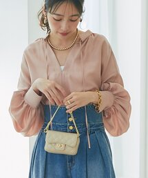 ラブティックボンボン　ピンク 長袖シアーブラウス 薄手 シアーボリュームスリーブブラウス | La boutique BonBon(ラブ