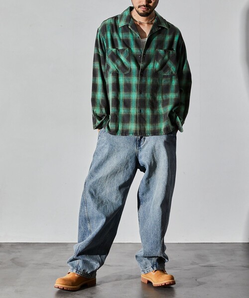 FREAK'S STORE（フリークスストア）の「FREAK’S STORE/フリークスストア ワイドシルエット ツイステッド カーブデニムパンツ（デニムパンツ・メンズ・ブラック/ネイビー/サックスブルー・SMALL/MEDIUM/LARGE）」の20枚目の写真