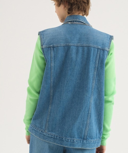 soduk（スドーク）の「【soduk】overlap denim vest（ベスト・レディース・ブルー・ONE SIZE）」の3枚目の写真