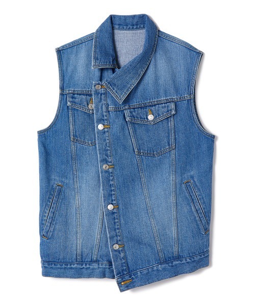 soduk（スドーク）の「【soduk】overlap denim vest（ベスト・レディース・ブルー・ONE SIZE）」の4枚目の写真