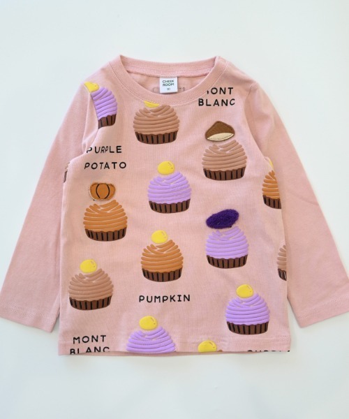 CHEEK ROOM（チークルーム）の「CHEEK ROOM/チークルーム モンブラン　ロングＴシャツ（Tシャツ/カットソー・キッズ・アイボリー/イエロー/ピンク・90cm/100cm/110cm/120cm/130cm）」の3枚目の写真