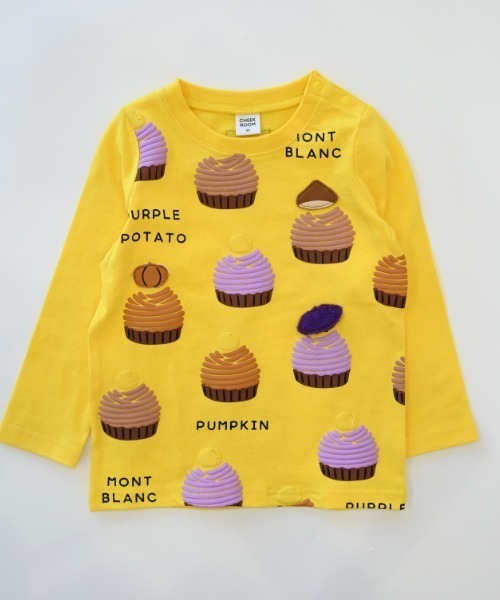 CHEEK ROOM（チークルーム）の「CHEEK ROOM/チークルーム モンブラン　ロングＴシャツ（Tシャツ/カットソー・キッズ・アイボリー/イエロー/ピンク・90cm/100cm/110cm/120cm/130cm）」の2枚目の写真