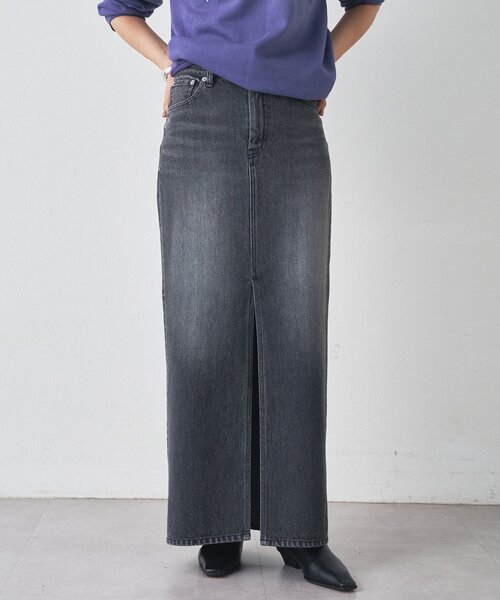 Whim Gazette（ウィムガゼット）の「デニムスリットスカート（デニムスカート・レディース・グレー・38/36）」の3枚目の写真