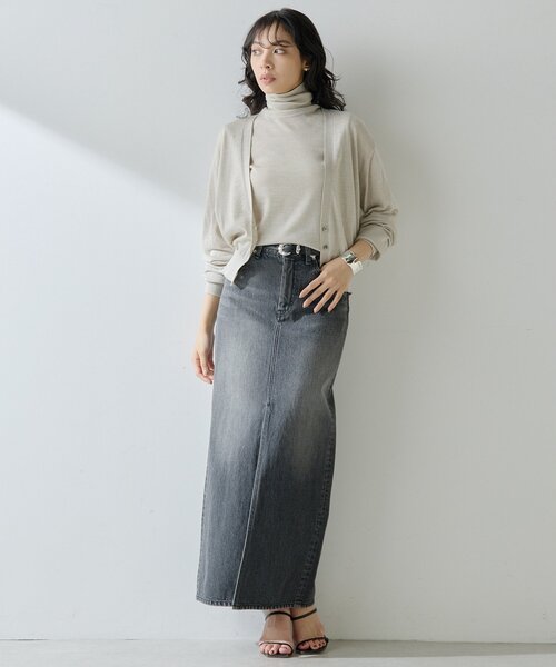 Whim Gazette（ウィムガゼット）の「デニムスリットスカート（デニムスカート・レディース・グレー・38/36）」の11枚目の写真