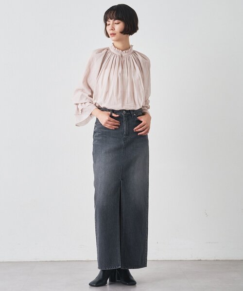 Whim Gazette（ウィムガゼット）の「デニムスリットスカート（デニムスカート・レディース・グレー・38/36）」の16枚目の写真