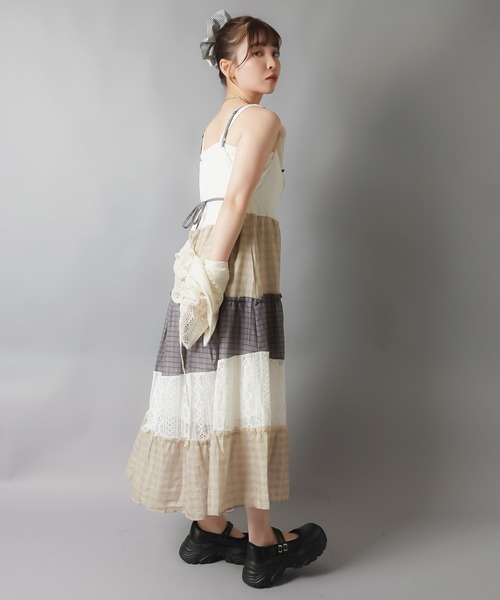 つぎはぎキャミワンピース/チェックパッチワーク（ワンピース