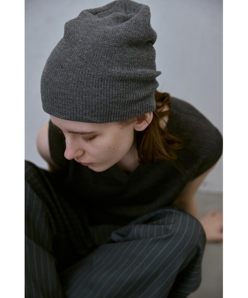 un/neu（アンノイ）の「ルーズ編みシンプルニットキャップ / ニットビーニー（ニットキャップ/ビーニー・レディース・ブラック/ネイビー/グレー・FREE）」の10枚目の写真