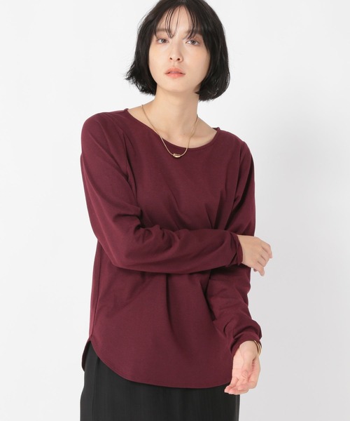 daily CLIP】裾ラウンドロングスリーブカットソー（Tシャツ/カットソー