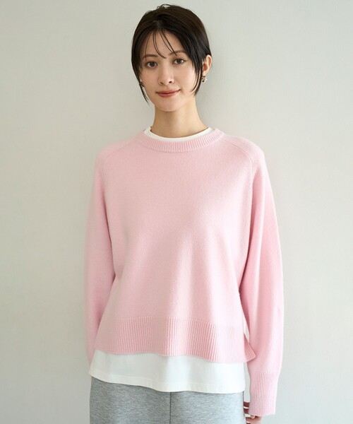 UNFILO(アンフィーロ)の「コットンスムース レイヤードインナー(Tシャツ/カットソー・レディース・ネイビー系2/ホワイト系/ブラック系1・XX-LARGE/X-LARGE)」の15枚目の写真