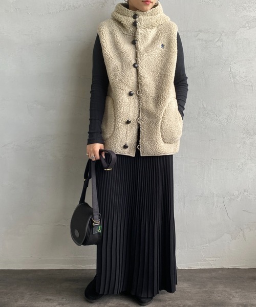 WEB限定】[GYMPHLEX/ジムフレックス] ボアフードベスト（ベスト