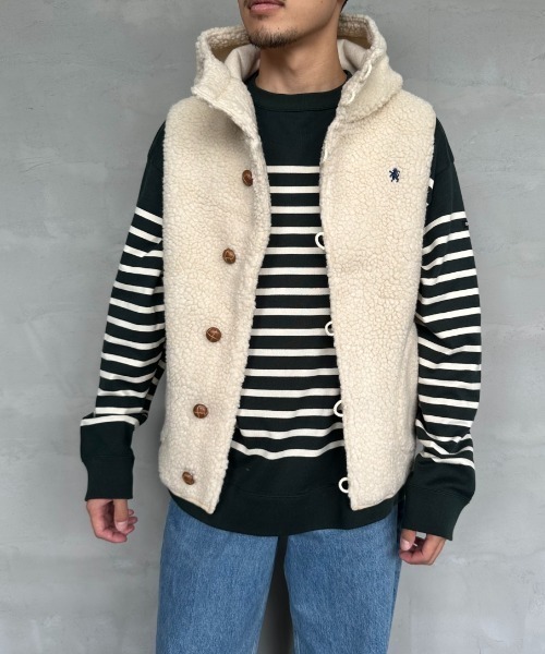 GYMPHLEX（ジムフレックス）の「【WEB限定】[GYMPHLEX/ジムフレックス] ボアフードベスト（ベスト・レディース・ネイビー/グレイッシュベージュ/オフホワイト/ダークベージュ・M/L）」の20枚目の写真