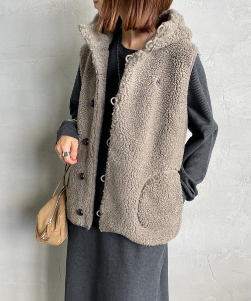 WEB限定】[GYMPHLEX/ジムフレックス] ボアフードベスト（ベスト