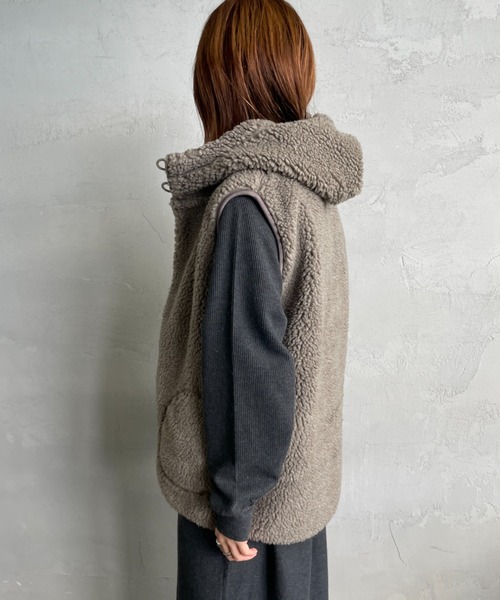 WEB限定】[GYMPHLEX/ジムフレックス] ボアフードベスト（ベスト