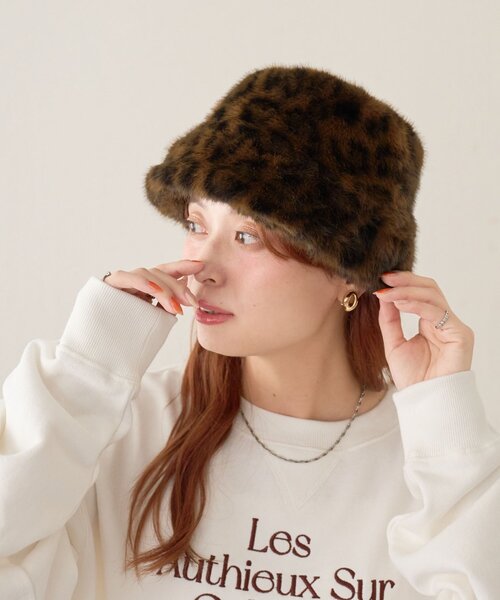 DISCOAT（ディスコート）の「ファーバケットハット（ハット・レディース・ベージュ/ブラウン/グレー・FREE）」の3枚目の写真