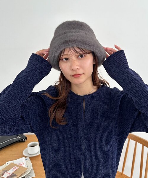 DISCOAT（ディスコート）の「ファーバケットハット（ハット・レディース・ベージュ/ブラウン/グレー・FREE）」の4枚目の写真