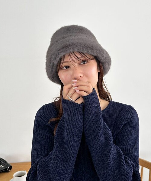 DISCOAT（ディスコート）の「ファーバケットハット（ハット・レディース・ベージュ/ブラウン/グレー・FREE）」の8枚目の写真