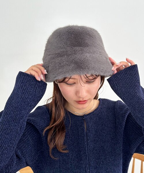 DISCOAT（ディスコート）の「ファーバケットハット（ハット・レディース・ベージュ/ブラウン/グレー・FREE）」の9枚目の写真