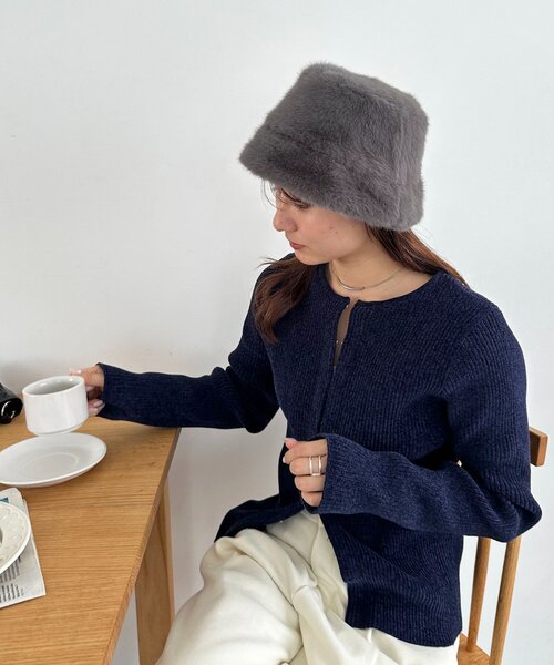 DISCOAT（ディスコート）の「ファーバケットハット（ハット・レディース・ベージュ/ブラウン/グレー・FREE）」の10枚目の写真