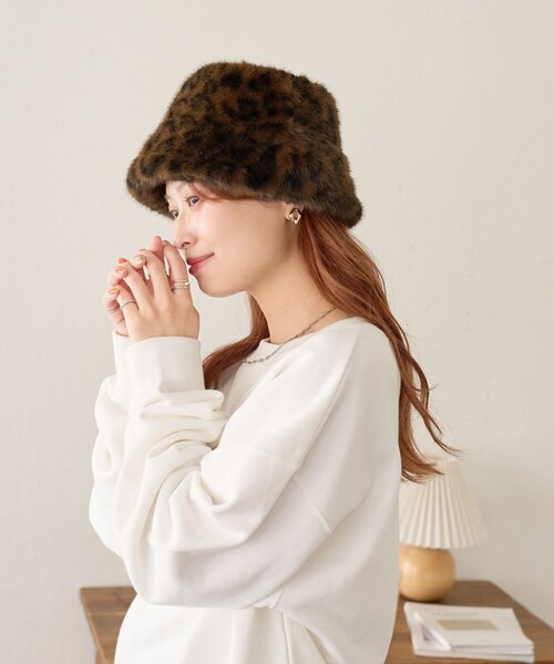 DISCOAT（ディスコート）の「ファーバケットハット（ハット・レディース・ベージュ/ブラウン/グレー・FREE）」の15枚目の写真