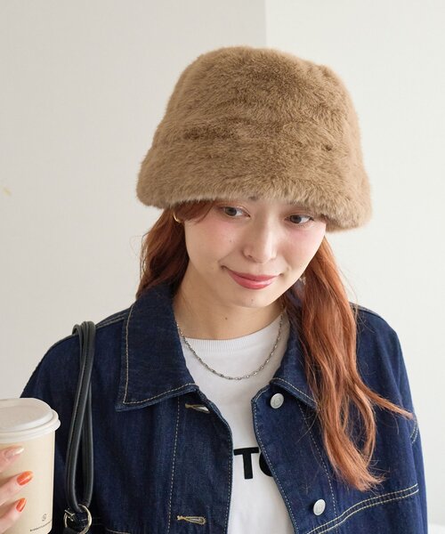 DISCOAT（ディスコート）の「ファーバケットハット（ハット・レディース・ベージュ/ブラウン/グレー・FREE）」の20枚目の写真