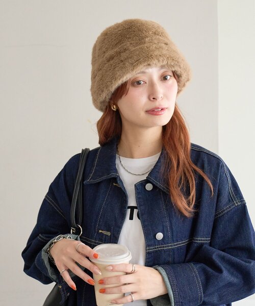 DISCOAT（ディスコート）の「ファーバケットハット（ハット・レディース・ベージュ/ブラウン/グレー・FREE）」の21枚目の写真