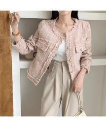 レディースのその他アウター（ピンク/桃色系・チェック柄