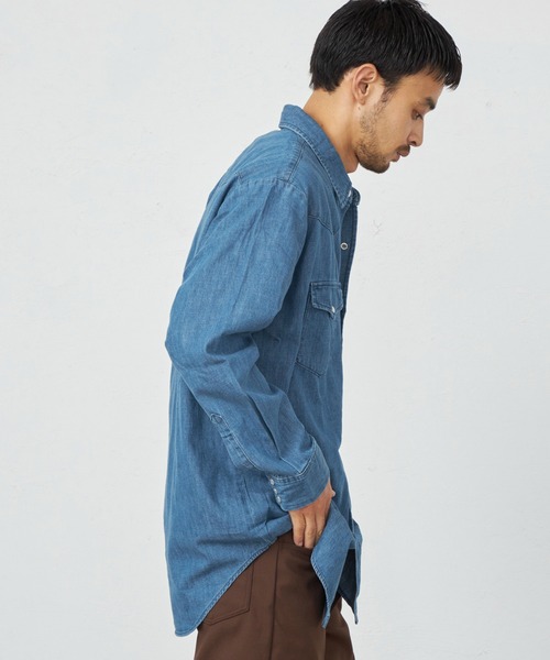 Lee(リー)の「Lee/リー ウエスタンシャツ(シャツ/ブラウス・メンズ・ブルー/インディゴブルー・LARGE/X-LARGE/MEDIUM/SMALL)」の6枚目の写真