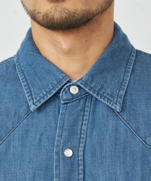 Lee(リー)の「Lee/リー ウエスタンシャツ(シャツ/ブラウス・メンズ・ブルー/インディゴブルー・LARGE/X-LARGE/MEDIUM/SMALL)」の12枚目の写真