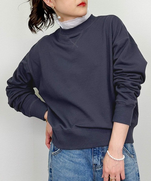 DIARIUM（ディアリウム）の「【日本製】襟フリル付きミニ裏毛プルオーバー(襟取り外し可)（Tシャツ/カットソー・レディース・グレー/ネイビー・M）」の17枚目の写真