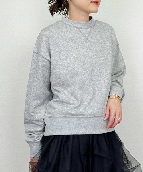 DIARIUM（ディアリウム）の「【日本製】襟フリル付きミニ裏毛プルオーバー(襟取り外し可)（Tシャツ/カットソー・レディース・グレー/ネイビー・M）」の20枚目の写真