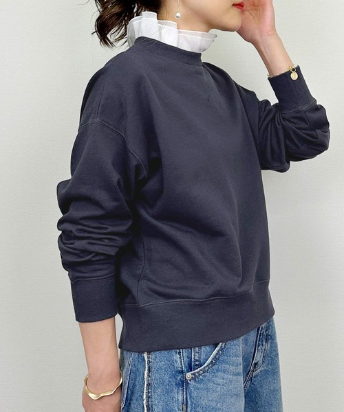 DIARIUM（ディアリウム）の「【日本製】襟フリル付きミニ裏毛プルオーバー(襟取り外し可)（Tシャツ/カットソー・レディース・グレー/ネイビー・M）」の22枚目の写真