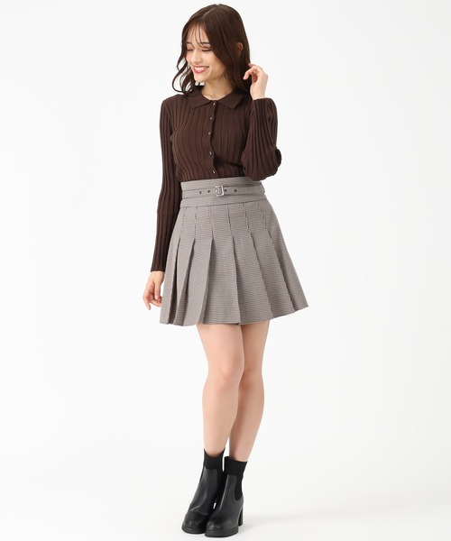 MISCH MASCH（ミッシュマッシュ）の「ポロ襟長袖リブニット（ニット/セーター・レディース・ブラウン/ブラック/グレー・ﾌﾘ-）」の12枚目の写真