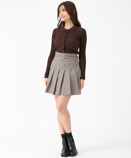 MISCH MASCH（ミッシュマッシュ）の「ポロ襟長袖リブニット（ニット/セーター・レディース・ブラウン/ブラック/グレー・ﾌﾘ-）」の13枚目の写真