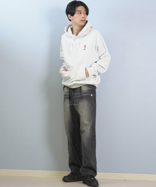 girl(ガール)の「GIRL/ガール OG ARCH HOOD パーカー GR25FUM01(パーカー・メンズ・ライトグレー/ブラック/パープル・L/M/XL)」の11枚目の写真