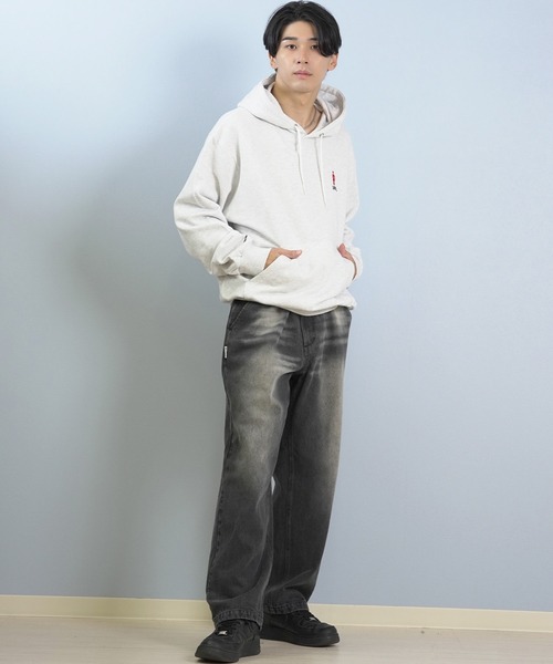 girl(ガール)の「GIRL/ガール OG ARCH HOOD パーカー GR25FUM01(パーカー・メンズ・ライトグレー/ブラック/パープル・L/M/XL)」の13枚目の写真