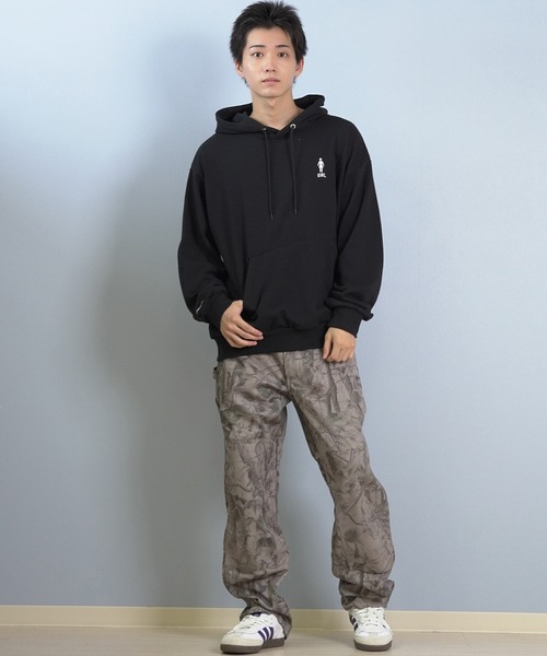 girl(ガール)の「GIRL/ガール OG ARCH HOOD パーカー GR25FUM01(パーカー・メンズ・ライトグレー/ブラック/パープル・L/M/XL)」の4枚目の写真