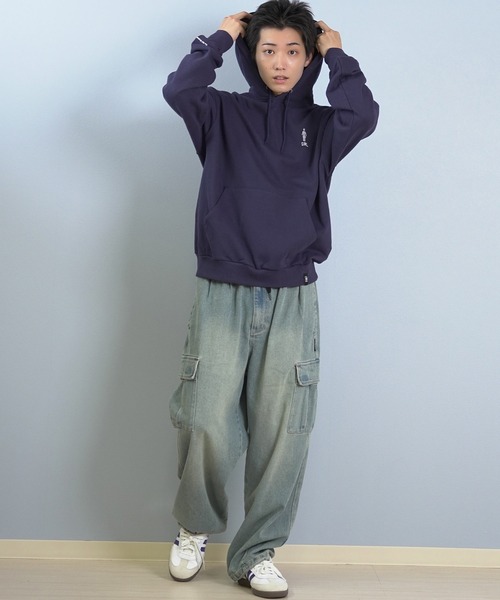 girl(ガール)の「GIRL/ガール OG ARCH HOOD パーカー GR25FUM01(パーカー・メンズ・ライトグレー/ブラック/パープル・L/M/XL)」の16枚目の写真
