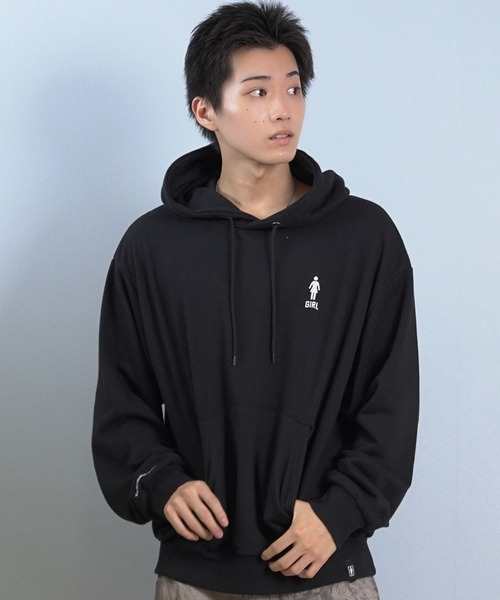 girl(ガール)の「GIRL/ガール OG ARCH HOOD パーカー GR25FUM01(パーカー・メンズ・ライトグレー/ブラック/パープル・L/M/XL)」の8枚目の写真