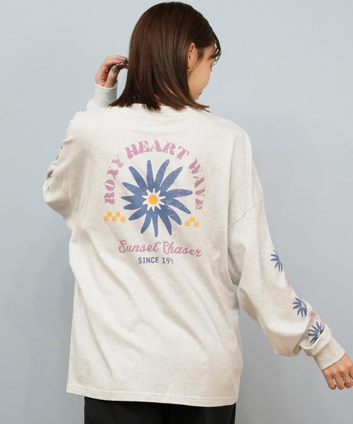 ROXY(ロキシー)の「ROXY/ロキシー バックプリントロンT RLT254033(Tシャツ/カットソー・レディース・ベージュ/ライトグレー/ブラック/ホワイト・M/L)」の1枚目の写真