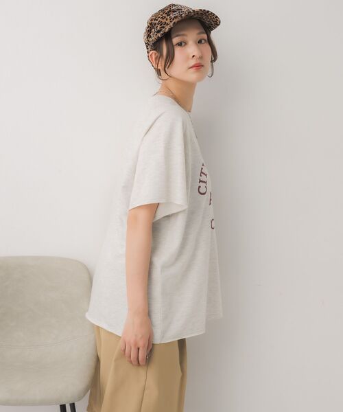 RETRO GIRL(レトロガール)の「ミニ裏毛BIGTEE(Tシャツ/カットソー・レディース・チャコールグレー/ホワイト系その他/レッド・FREE)」の6枚目の写真