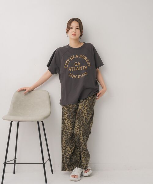RETRO GIRL(レトロガール)の「ミニ裏毛BIGTEE(Tシャツ/カットソー・レディース・チャコールグレー/ホワイト系その他/レッド・FREE)」の8枚目の写真
