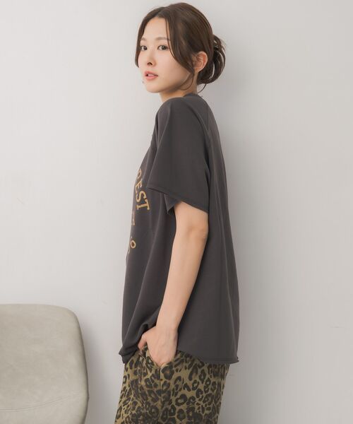 RETRO GIRL(レトロガール)の「ミニ裏毛BIGTEE(Tシャツ/カットソー・レディース・チャコールグレー/ホワイト系その他/レッド・FREE)」の15枚目の写真